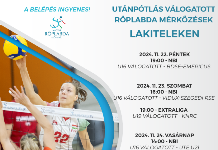 Utánpótlás női válogatott röplabda mérkőzések a Kárpátia Rendezvényházban