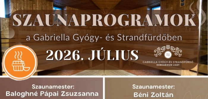2026. júliusi szaunaprogramok